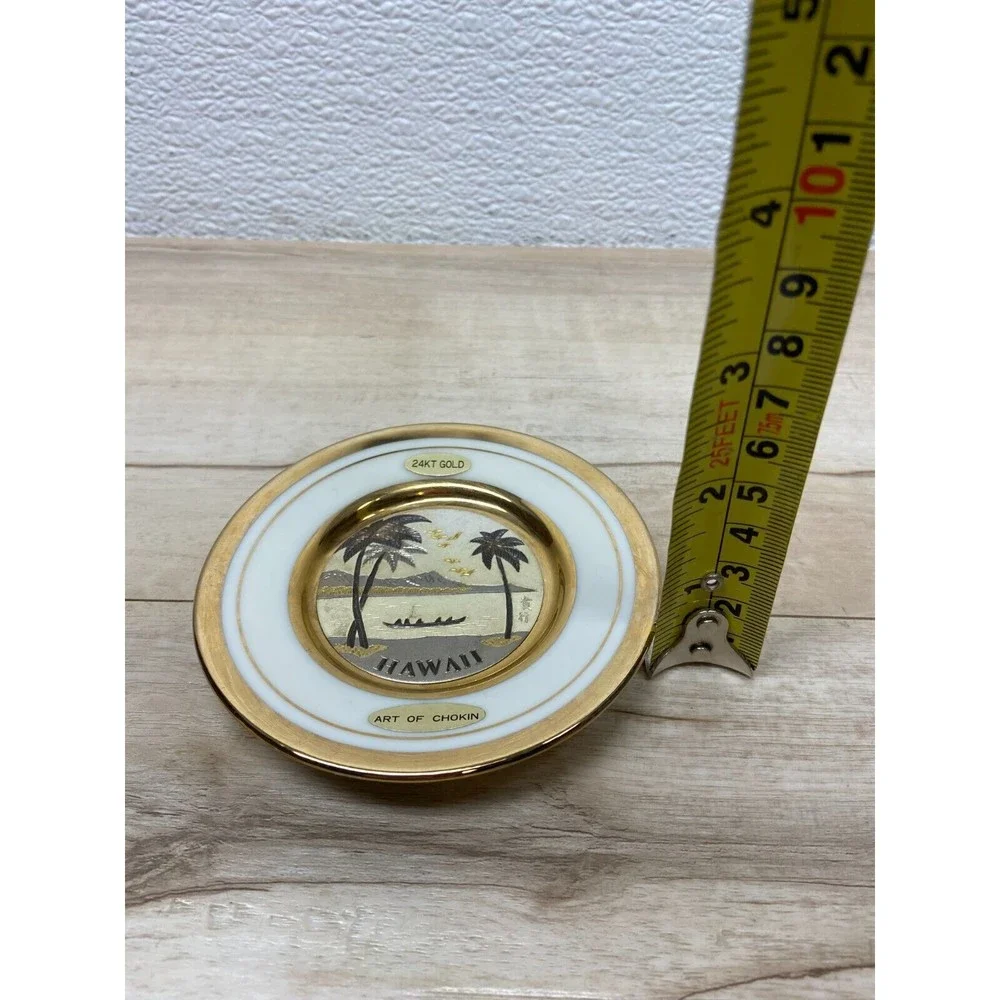 Vintage The Art Of Chokin 24KT Gold Edged Hawaii Decorative Plate